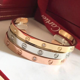 Cartier Classic Opening Bracelet 18K Gold Platinum Rose Gold Diamond