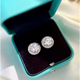 2023 Tiffany Soleste 18K Platinum Diamond Earrings GRP11465